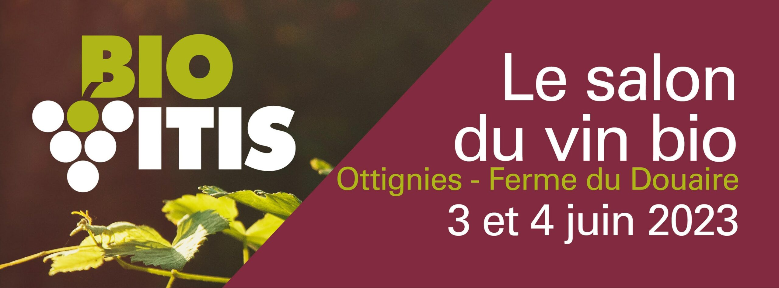 Salon des vins biologiques, biodynamiques et naturels les 3 et 4 juin 2023 à la ferme du Douaire à Ottignies en Belgique