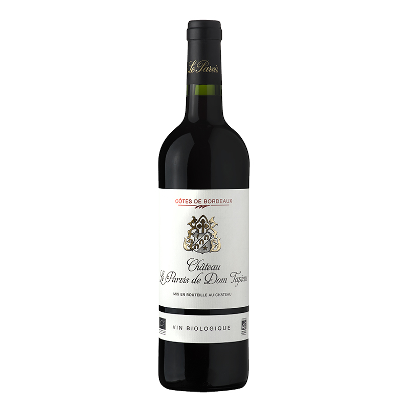 Bouteille de vin rouge - Côtes de Bordeaux - Château le Parvis de Dom Tapiau - Vin Biologique